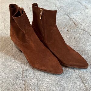 Steve Madden western ankle booties brown, size 10